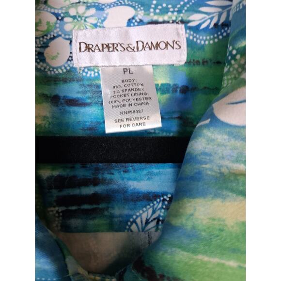 Drapers and Damons Floral Light Jacket 3/4 Sleeves Petite XL Button - Picture 5 of 5